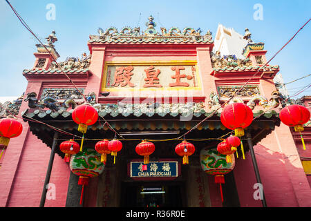 Jade Emperor Pagoda or Chua Ngoc Hoang or Phuoc Hai Tu Temple is a Taoist pagoda located in Ho Chi Minh City in Vietnam Stock Photo