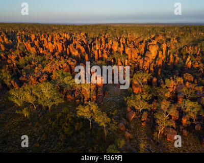 Aerial of the Lost City in Limmen National Park. Stock Photo