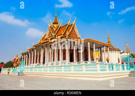 The Silver Pagoda or Wat Preah Keo Morakot is located near the Royal Palace in Phnom Penh in Cambodia Stock Photo