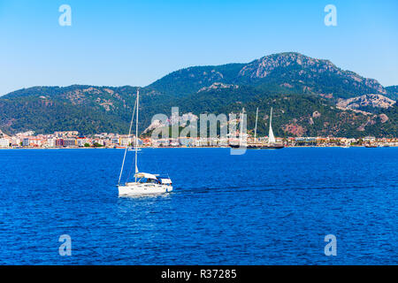 Marmaris city aerial panoramic view in Turkey Stock Photo