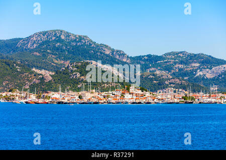 Marmaris city aerial panoramic view in Turkey Stock Photo