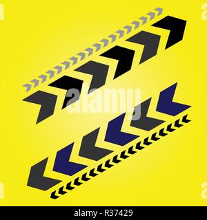 Vector illustration of arrows on yellow background Stock Vector