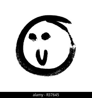 Graffiti grunge emoji with black ond white colour Stock Vector