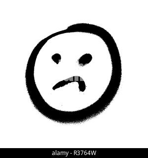 Graffiti grunge emoji with black ond white colour Stock Vector