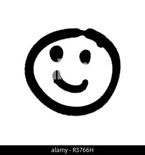 Graffiti grunge emoji with black ond white colour Stock Vector