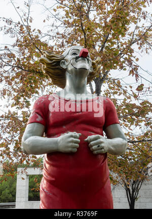 Statue of Charlie Rivel, an internationally known Spanish circus clown. Stock Photo