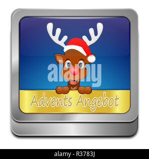 Blue Christmas Offer Label Decorative Star On White Background