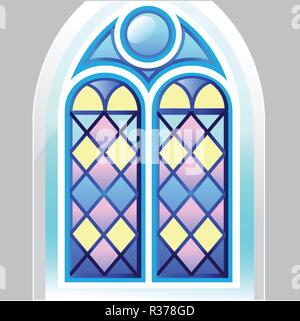 Double door in the Oriental style isolated on gray background. Vector cartoon close-up illustration. Stock Vector