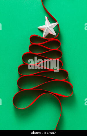 Christmas tree from ribbon background Stock Photo - Alamy