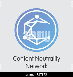 Content Neutrality Network - Digital Coin Vector Icon Stock Vector