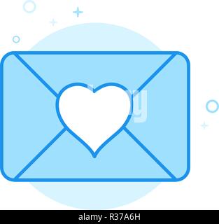 Wedding Invitation Flat Vector Icon, Symbol, Pictogram, Sign. Light Blue Monochrome Design. Editable Stroke Stock Vector