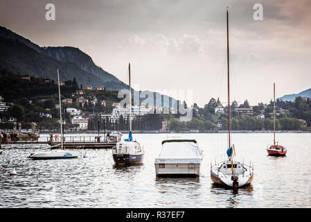 Boats on Lake Como. Lecco, Lombardy, Italy, Europe Stock Photo