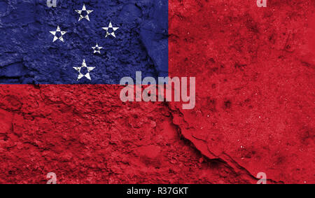Flag of Samoa on textured fabric. Patriotic symbol Stock Photo - Alamy