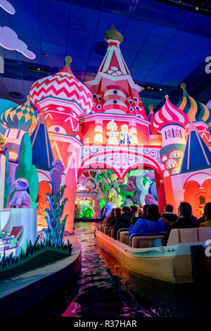 Disney Land Paris, France, November 2018: Small World a boat ride attraction. Stock Photo