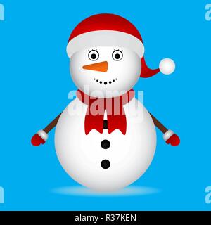 Christmas Snowman on blue background Christmas Characters Stock Vector