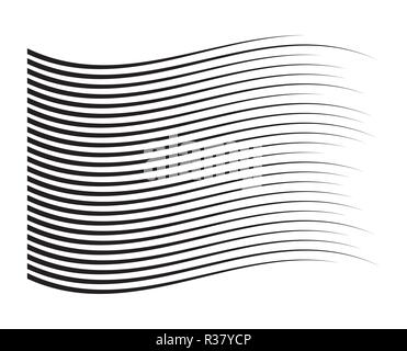Perspective speed motion lines. wavy horizontal comic manga style abstract background Stock Vector