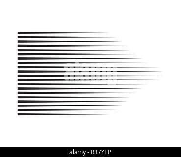 Perspective speed motion lines. wavy horizontal comic manga style abstract background Stock Vector