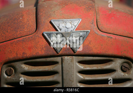 Massey Ferguson vintage tractor on display at a country fair. England UK GB Stock Photo