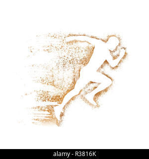 Running man isolated on white background. 3d illustration Stock Photo