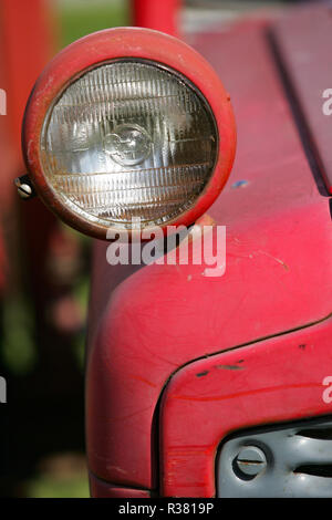 Headlight of an old tractor on display at a country fair. England UK GB Stock Photo