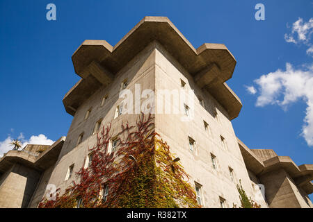 Former Flakturm iv concrete bunker from WW2, located at Heiligengeistfeld in Hamburg, Germany. Stock Photo