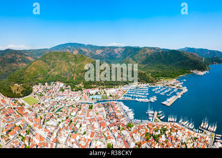 Marmaris city aerial panoramic view in Turkey Stock Photo