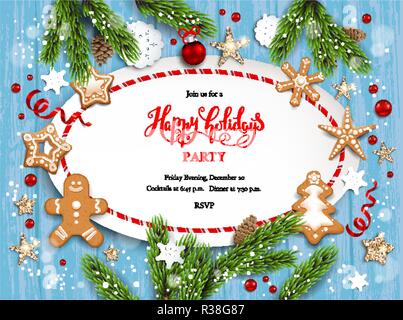 Round frame and gingerbreads Stock Vector