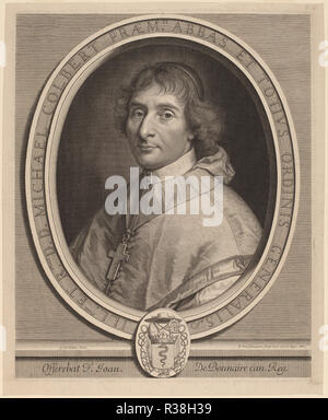 Michel Colbert. Dated: 1680. Medium: engraving. Museum: National Gallery of Art, Washington DC. Author: Peter Ludwig van Schuppen after Claude Lefebvre. Stock Photo