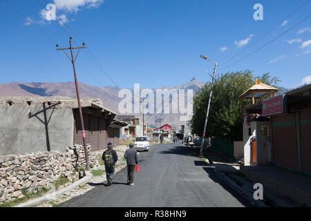 Street in Padum, Zanskar, Jammu and Kashmir, India Stock Photo