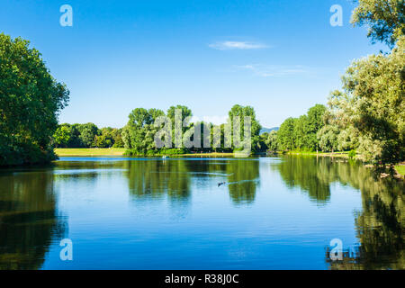 Rheinaue amusement park or Freizeitpark Rheinaue is a public park in Bonn city, Germany Stock Photo