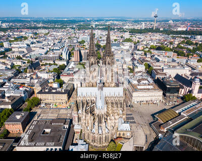 Cologne Cathedral aerial panoramic view in Cologne, Germany Stock Photo