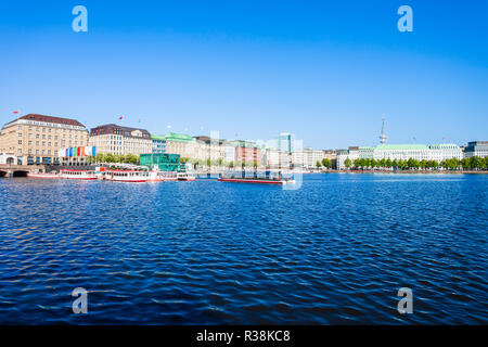 Hamburg city centre panoramic view in Germany Stock Photo