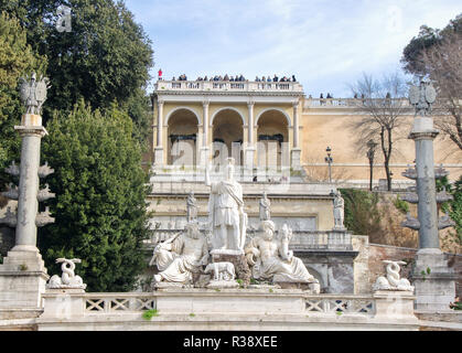 AT ROME - ITALY - ON 01/05/2018 - View of the hill and terrace of Pincio, from Piazza del Popolo  at Rome, Italy Stock Photo
