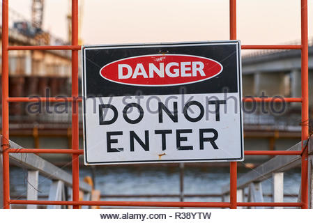 Sign in an industrial area warning that Automatic Number Plate Stock ...