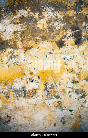 Concrete yellow and gray blank frame background of natural cement or stone texture on a wall or floor. Vertical yellow painted wall texture or backgro Stock Photo