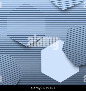 Hexagonal shape float on black blue line pattern with space for text. Vector illustration minimal design for abstract background concept. Stock Vector