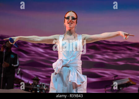 Brighton, UK. 21 November 2018.  Jess Glynne performs at  Brighton Centre. - Always In Between UK Tour.  Born Jessica Hannah Glynne Credit: Andrew Sturmey/Alamy Live News Stock Photo