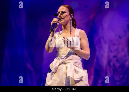 Brighton, UK. 21 November 2018.  Jess Glynne performs at  Brighton Centre. - Always In Between UK Tour.  Born Jessica Hannah Glynne Credit: Andrew Sturmey/Alamy Live News Stock Photo