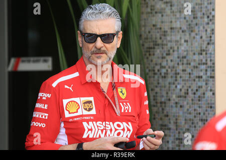 Abu Dhabi, UAE. Abu Dhabi, UAE, 22nd November 2018, Yas Marina, Abu Dhabi, United Arab Emirates; Etihad Airways Formula 1 Grand Prix of Abu Dhabi, driver arrivals and press conference; Maurizio Arrivabene, Managing Director and Team Principal of Scuderia Ferrari Credit: Action Plus Sports Images/Alamy Live News Stock Photo