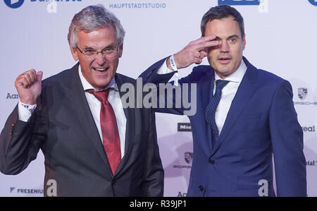 Berlin, Germany. 22nd Nov, 2018. Peter Frey (l), ZDF Editor-in-Chief, and Norbert Himmlerr, ZDF Programme Director, come to the ARD Capital Meeting at the ARD Capital Studio. Credit: Jörg Carstensen/dpa/Alamy Live News Stock Photo