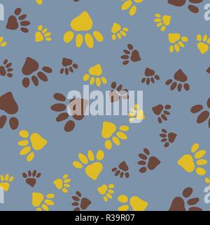 Stylized Paw Seamless Background Pattern Stock Vector