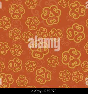 Mandala chaotic pattern, stylized floral elements, decorative ornament. Seamless pattern background. Arabic, Asian, Ottoman motifs. Vector Endless illustration Stock Vector