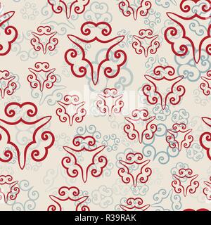 Hand drawn ornamental seamless pattern of different transparency. Vector Illustration In Orienal Style. Stock Vector