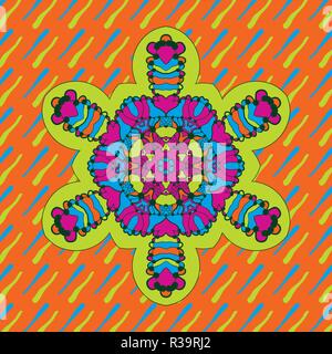 Icon Childish geometric symmetri design of neon bright color Stock Vector