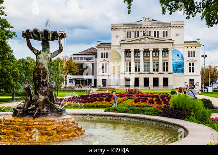 Latvian National Opera House view from Bastion Hill park. Riga, Latvia, Baltic states, Europe. Stock Photo