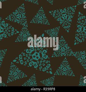 Seamless pattern tile with triangle mandalas. Vintage decorative elements. Hand drawn background. Islamic, Arabic, Indian, Ottoman, Persian motifs. Perfect for printing on fabric or wrapping paper. Stock Vector