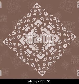 Seamless Textile Pattern In Brown Color In Native American Style Stock Vector