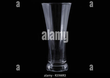 Empty beer and cocktail glass with isolated black background Stock Photo