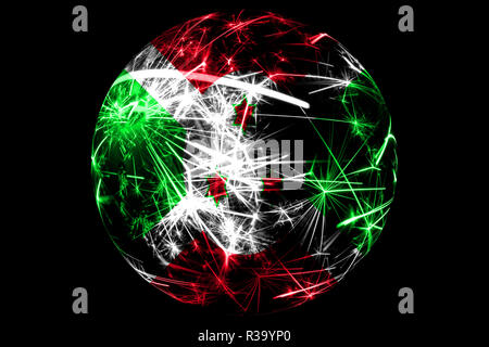 Abstract Burundi sparkling flag, Christmas ball holiday concept isolated on black background Stock Photo