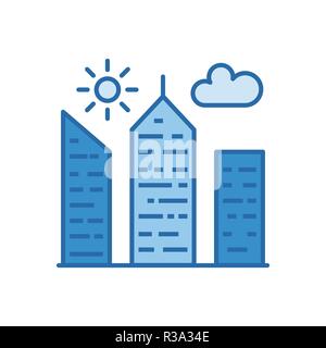 City Building Filled Related Vector Icon Stock Vector